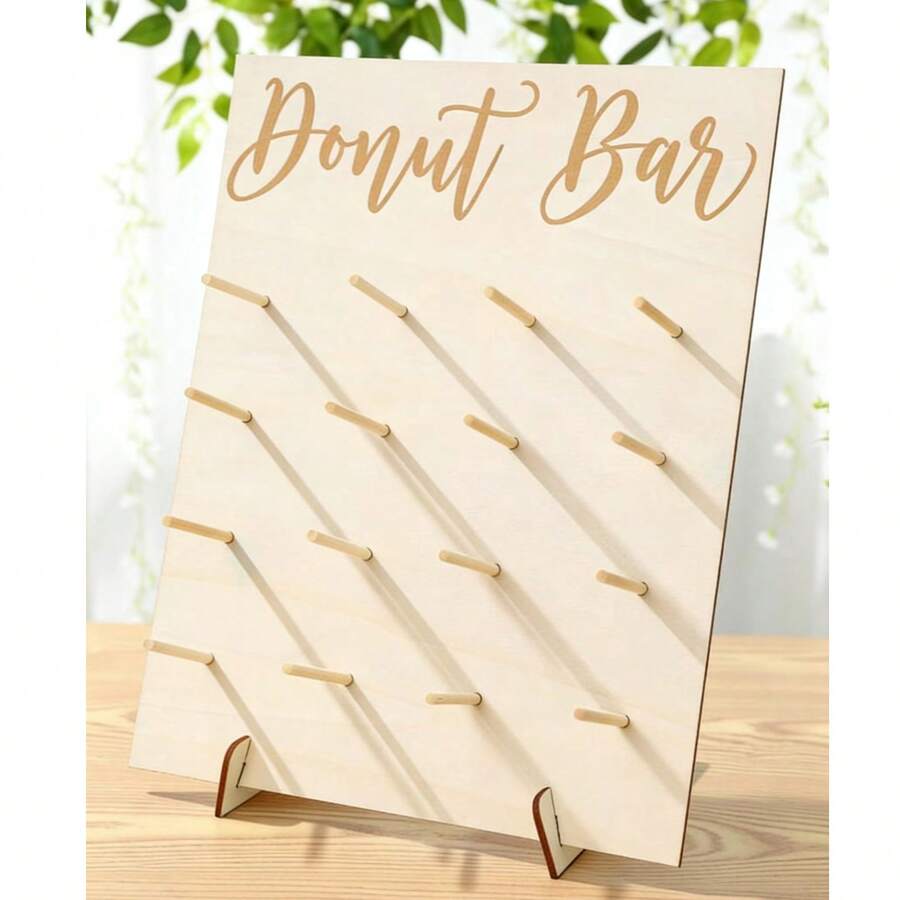 16-Hole Wooden Donut Display Stand, Home Donut Display Rack, Party Food Display Shelf, Birthday Wedding Family Gathering Food Stand, Donut Display Wooden Rack, Thanksgiving Christmas 2025 New Year Party Kitchen Cooking Rack - 16-hole Bracket - View 1