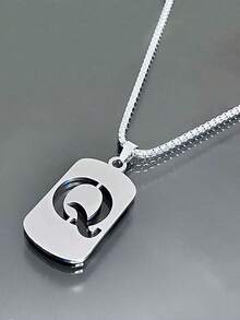 简约时尚百搭26个英文字母项链，男女皆宜，适合情侣、约会、日常佩戴 - 彩色 - 查看 34