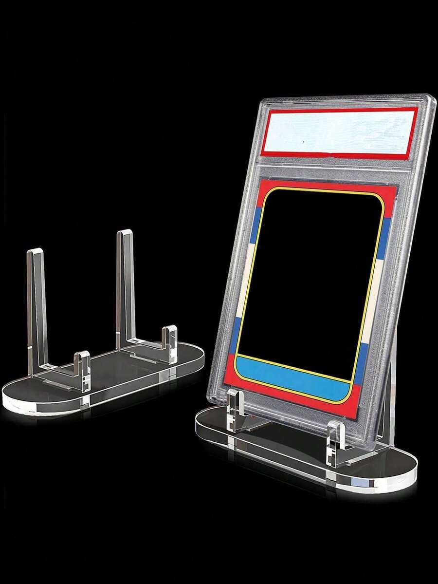Bộ 10 giá đỡ trưng bày thẻ bài bằng acrylic, bộ 10 giá đỡ thẻ trong suốt - Giá đỡ để bàn, giá đựng thẻ bài thể thao, hộp đựng thẻ bài thể thao, giá trưng bày thẻ bài được chấm điểm PSA. - Xem 1