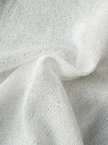 Casual Snowflake Textured Lace Hooded Long Sleeve Semi-Sheer Women Knit Sweater, Spring/Summer - White - View 9