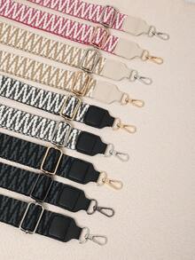 Replacement Bag Strap Adjustable Wide Strap With Black And White Geometric Pattern Perfect For Designer Bags And Everyday Use Cute Girly Stuff - Multicolor - View 2