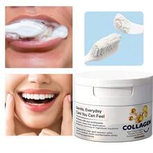 胶原蛋白牙龈护理牙粉，美白牙齿，去除牙菌斑，牙齿美白剂，口腔卫生清洁，清新口气，温和清洁牙垢和牙渍，消除异味，口腔护理，保持口气清新 - 薄荷色 - 查看 2