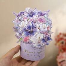 2张/套 17cm*12.3cm 母亲节贺卡（1张贺卡和1个信封），配有精美信封和多种花卉图案，采用可折叠耐用卡纸材质，精致优雅的母亲节礼物，表达温暖与浪漫。 - 單件 - 查看 8