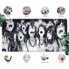 1 件装动漫人群欢呼游戏鼠标垫，黑白卡通艺术超大桌面垫，防滑橡胶底座防水键盘垫，完美适用于电脑游戏、办公、家庭使用 - 查看 4