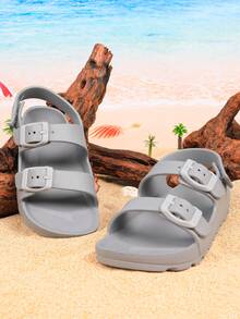 Sandalias de verano para exteriores, zapatos ligeros y cómodos de punta abierta para niños para el jardín - Gris - Ver 3