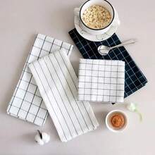 2条黑白棉质洗碗布，吸水性强，多用途厨房/茶巾 - 40*60cm - 查看 4