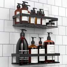 Shower Caddy Shower Shelf No Drilling Bathroom Storage For Shampoo Black Basicdll - Basic - View 7