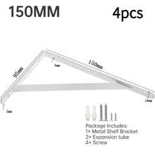 4pcs Heavy Duty 6" Shelf Brackets With Mounting Screws - Durable Wall L Brackets, 150x95mm - A - View 8
