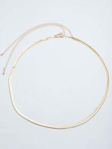 1pc Minimalist Sexy Beach Vacation Style Metal Snake Bone Chain Waist Chain, Fashion Jewelry Body Chain Accessory For Daily Wear - Gold - View 3