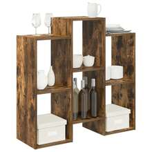 Aparador legno di quercia ahumado 90 x 30 x 90 cm per ufficio per studio per lavoro da casa con archiviazione design moderno per lavoro remoto studio universitario uso domestico per ufficio per studio per lavoro da casa con spazio di - Castano - Visualizzare 3