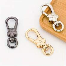 5/10Pcs Flower Buckle Hooks, Rotary Hooks, Dog Buckles, Very Suitable For DIY Hanging Ropes, Jewelry Metal Keychains, Metal Shape Spring Buckles, Openable Climbing Buckles, Keychain Bag Clips, Dog Chain Buckles - Keychain - View 4