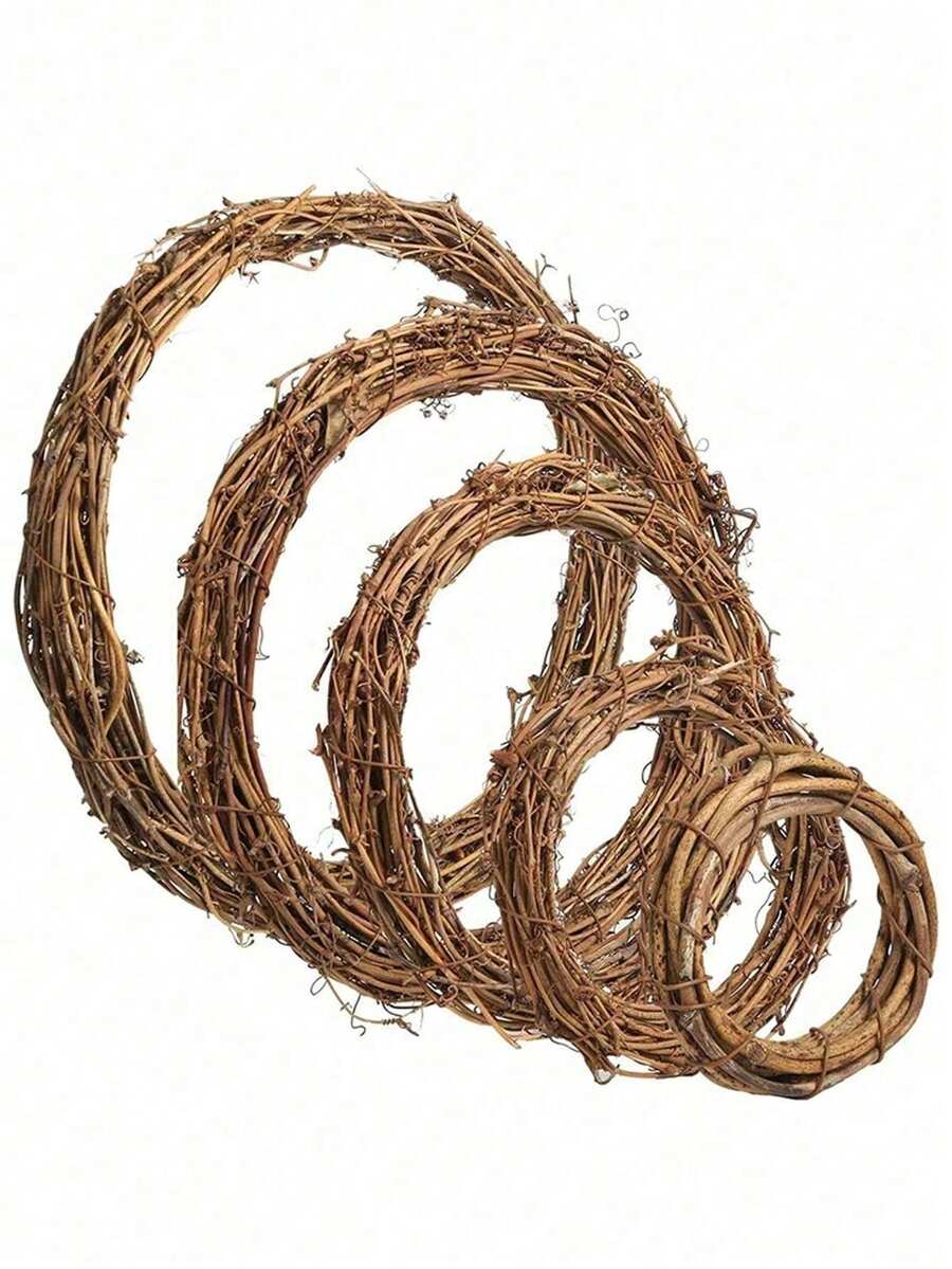 1 pieza Guirnalda de ratán natural DIY, adecuada para decoración de San Valentín, Pascua, Halloween, boda, fiesta festiva, guirnalda de primavera, decoración navideña, decoración del hogar, decoración de pared, decoración de jardín, decoración exterior, decoración de boda, Año Nuevo, Festival de Primavera, Día del Trabajo, Halloween, Navidad, Pascua - Multicolor - Ver 1