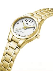 BIDEN 1 件装女士防水手表，易读数字表盘，不锈钢表带，女士石英表 - 常規款 - 查看 11