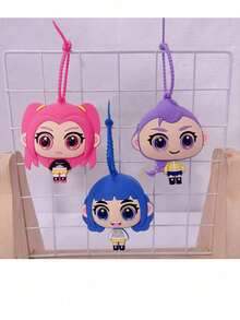 DOBBLE 3style 经典卡通动漫人物 K-Pop 恶魔猎人形象原创可爱少女串签零钱包钥匙车载吊坠链包挂件日常便携精致派对圣诞节圣诞袜填充物情人节复活节节日礼物 - 彩色 - 查看 3