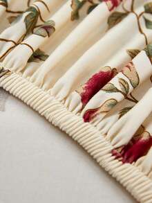 1pc Minimalist Modern Floral Print Milk Silk Elastic All-Season Removable & Washable Sofa Seat Cushion Cover - Multicolor - View 8