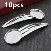 10pcs Copper Material Craft Hairpin Blank Base Tray Bezel Fits 12mm/20mm Round Cabochons Hair Clips Setting DIY Jewelry Making Accessories Findings - Hairpin Cabochon Base Setting - View 17