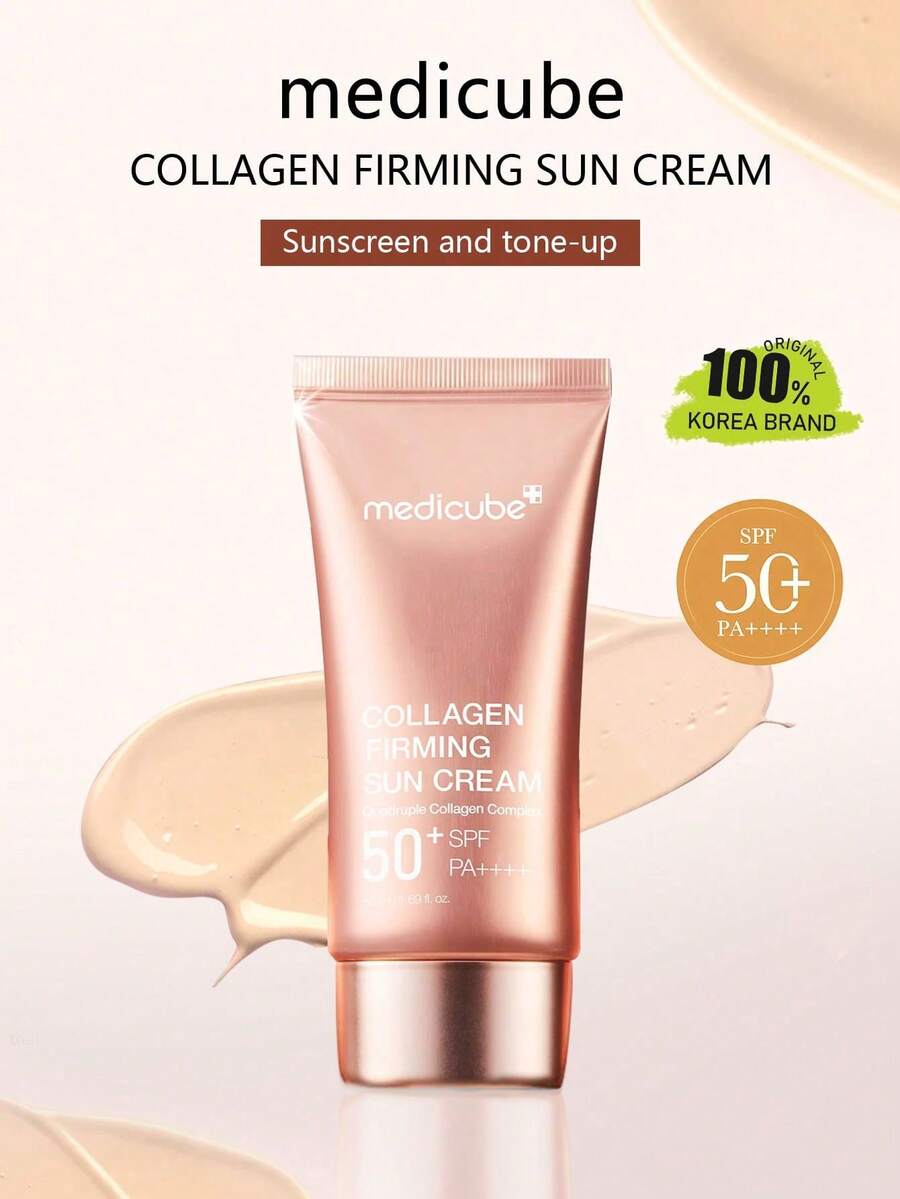 Medicube 胶原蛋白紧致防晒霜_50ml_LR，SPF50+ / PA++++，乳霜质地，轻盈易推开，清爽不油腻，促进胶原蛋白生成，防晒，韩妆，韩国彩妆，50毫升/1.69液体盎司 - 50ml/ 1.69 fl. oz - 查看 1