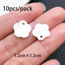 10/24Pcs Mixed Style Shell Charms - Heart Star Cross Moon Pendants For Bracelet & Keychain - White - View 16