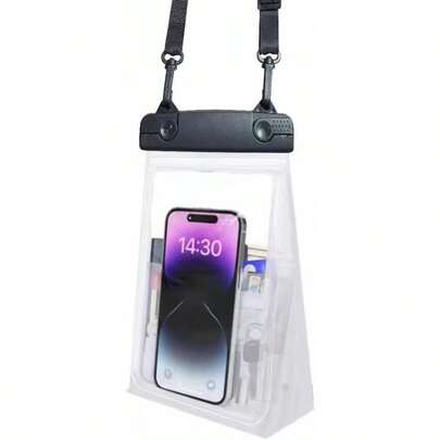IPX8 Waterproof Phone Waterproof Phone Pouch, Large Capacity Floating Phone Dry Bag Floating Beach Hiking Camping Sports Outdoor (White)