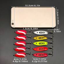 5/10pcs Metal Fishing Lure Set - Artificial Lure With Spoon Rotating Design, Ideal Cool Gift For Fishing Enthusiasts - Multicolor - View 6