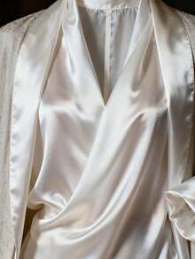 1pc White Satin Fabric, Faux Silk Smooth Texture, Wedding Party Ceremony Backdrop Cloth, DIY Handmade Garment Fabric - White - View 7