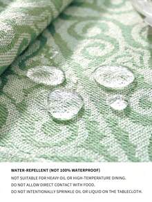 1pc Water-Repellent Fabric Table Runner With Tassel, 1pc. Suitable For Home Tabletop Decoration, Wedding Arrangement, Restaurant Living Room And Other Scenes, Table Runner, Table Runners, Table Cloth Rectangle, Home Decor Kitchen Home Decor Kitchen Decor Room Decor Kitchen Accessories Dining Table Decor Table Decor Table Decoration Coffee Table Wedding Decor - Green - View 5