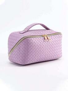 Waterproof PU Leather Cosmetic Bag, Portable Toiletry Makeup Bag, Makeup Organizer Bag, Large Capacity Double-Layer Makeup Bag, Waterproof PU Skincare Bag, Cosmetic Travel Bag, Makeup Bag, Skincare Bag, Toiletry Bag, Travel Essentials, Cruise Essentials, Bohemian Style - Multicolor - View 8