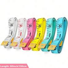 5 Rolls 150cm/60in Double-Sided Ruler Measuring Tape, Sewing Measuring Tape, Centimeter Ruler, Soft Colorful Random Delivery - Multicolor - View 8