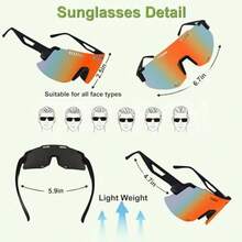 Sport Running Sunglasses For Women Men Professional Lightweight Cycling Glasses Mens Sunglasses Wrap Around Uv400 Protection For Baseball Beach Volleyball Softball Driving Fishing - As Pic - View 3