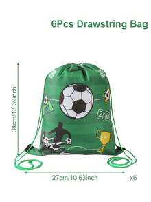 6件套足球抽绳袋、背包、礼品袋、户外背包、足球派对用品、一周岁生日派对装饰、婴儿派对装饰、婴儿派对回礼、足球比赛装饰、世界杯装饰、性别揭晓派对用品、旅行用品、健身装备、单身派对用品、生日礼物 - 足球 - 查看 11