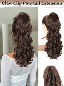 Ponytail Extension Long Wavy Claw Clip Ponytail For Women, 20 Inch Synthetic Hair Extension, Natural Looking Heat Resistant Fluffy Hairpiece - Multicolor - View 12