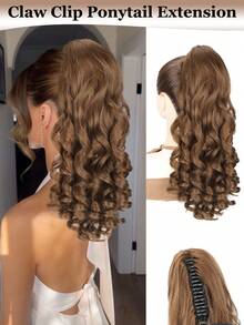 Ponytail Extension Long Wavy Claw Clip Ponytail For Women, 20 Inch Synthetic Hair Extension, Natural Looking Heat Resistant Fluffy Hairpiece - Multicolor - View 14