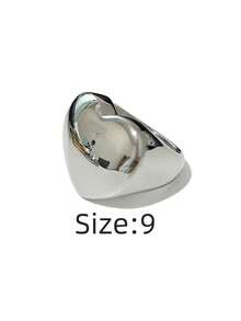 1pc Exaggerated Big Heart 316 Stainless Steel Vacuum Electroplated Waterproof Fade-Resistant Hypoallergenic Fashion Ring, Suitable For Exaggerated Casual Style, Work Commute, Daily Entertainment, Beach Vacation - Extra Large Heart - View 10