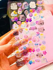 3D Shiny Bubble Stickers | Suitable For Phone/Teddy/Cup/Camera, Sweet And Cool Magic For Party, Vintage Card - Multicolor - View 6