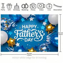 1pc Happy Father's Day Party Banner With Vibrant Blue & Gold Balloons And Fireworks Background, Suitable For Indoor/Outdoor Decor, Home Office And Father's Day Celebration, Father's Day Decoration - Multicolor - View 6
