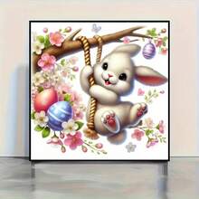 1套[30*30厘米/11.8*11.8英寸][40*40厘米/15.7*15.7英寸]5D亚克力钻石画套装，兔子和复活节彩蛋图案，适合成人初学者DIY马赛克钻石画，全钻手工DIY钻石画，适用于客厅、卧室、办公室墙面装饰，惊喜艺术家居装饰礼物，送给家人和朋友 - 無框 - 查看 2