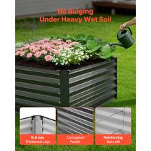 2 Pack Galvanized Raised Garden Beds, 6.67 X 3.35 X 1.51 Ft, Rectangular Metal Planter Boxes Kit Outdoor, Elevated Planting Box With Gloves, Alu-Zinc, For Growing Flowers Vegetables, Dark Gray - Bộ 2 món màu xám đậm, kích thước 80*40*19 inch. - Xem 3