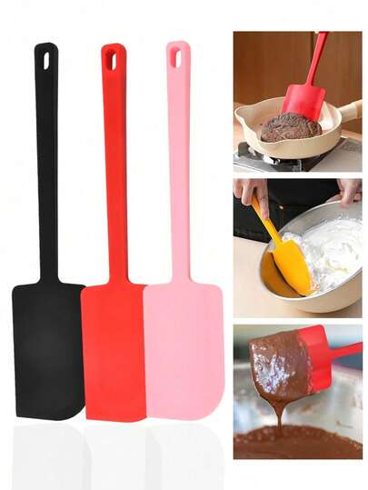 1pc Silicone Cream Cake Scraper, Silicone Large Scraper, Baking Scraper, Cake Scraper, Cream Scraper, Silicone Scraper, Silicone Butter Scraper, Butter Scraper, Mixing Scraper, Silicone Material, Suitable For Home, Baking, Kitchen, Cooking, Kitchen Supplies, Cooking Supplies, Baking Supplies, Home Decoration, Gifts For Women, Gifts For Friends