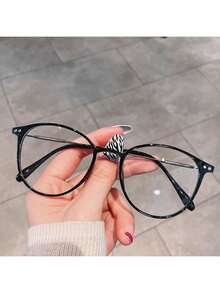 1 st Unisex Ljusrunda Glasögon Klara Glasögon Blå Ljusglasögon Tillbehör - Multifärgad - Visa 4