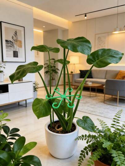 1 Set Green Anti-Tilt Plant Support Rods, Suitable For Indoor/Outdoor Hydroponics Flowers And Potted Plants, Space-Saving, Suitable For Gardening And Home Decor, Indoor Plant Care, Stability, Essential For Spring Planting, Plant Support Rack