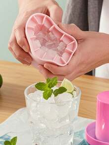 1pc Silicone Ice Cube Tray With Lid, Cylinder-Shaped Ice Mold, Easy Release Squeeze-Style Ice Cup, Stackable Ice Tray, Silicone Material, Quick Freezing, Beverage Cooler, Home Bar Tool, Suitable For Christmas, Holidays, Summer Drinks, Adults, Multi-Function Ice Maker - Multicolor - View 2