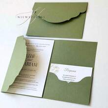 NIEWSPECIAL 10pcs Set Tri-Fold Pocket Wedding Invitation Envelopes, Simple Invitation Envelopes For Engagement, Christening, DIY Invitations, 5*7 Inch Invitations, Pocket Invitations, Customized Invitations, New Design Covers. Christmas Cards - 10Pcs - View 1