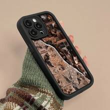 Collage con temática de  de estética marrón.funda de teléfono Fundas compatibles con ,Apple,VIVO,OPPO,,, y Honor.Fabricadas en silicona TPU,ofrecen protección contra golpes y caídas. - Negro - Ver 6