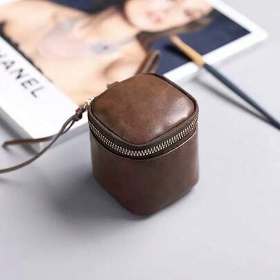 New Solid Color Portable Earphone Storage Pouch, Excellent Quality, Can Be Used As Coin Purse, Handbag, Earphone Case, Coin Holder, Storage Bag, Card Case And Change Purse.