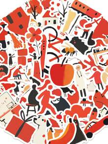 50pcs Bold Minimalist Code Stickers - Aesthetic Vibes For Journal, Phone Case, Tablet, Water Bottle, Desk, Helmet, Bike, Luggage, Waterproof Decals - Multicolor - View 8