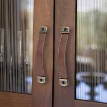 2pcs PU Leather Drawer Pulls, Leather Suitcase Handle, Leather Cabinet Handles With Mounting Screws, Modern Leather Cabinet Pulls - 2Pcs - View 5