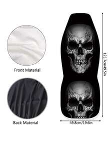 Skull Print Breathable Car Seat Cover, Suitable For SUV & Sedan, 4-Season Use, Dust & Dirt Resistant - Multicolor - View 4