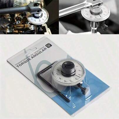 1件全新汽车扭矩扳手，带刻度盘扭矩计 - 车库汽车维修设备用手动工具 - 以度为单位校准