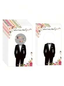 6张“谁找到了新娘/新郎”刮刮卡，趣味成人派对用品，主题派对，节日庆典，婚礼季 - 多色 - 查看 5