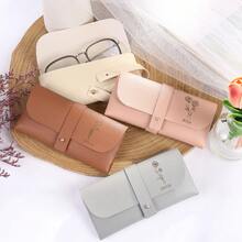 1pc Personalized PU Leather Glasses Case, Custom Engraved Name Fashion Glasses Pouch, Slim Portable Eyeglasses Holder, Travel Spectacle Protector Gift - Pink - View 5